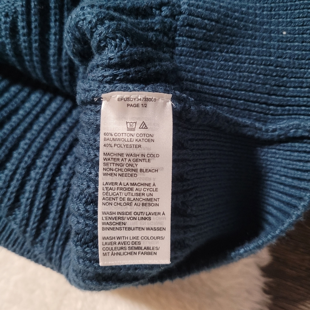 NWT Lord & Taylor Cotton Blend Turtleneck in Colour Reflecting Pond (Teal) Sz S - Picture 8 of 8